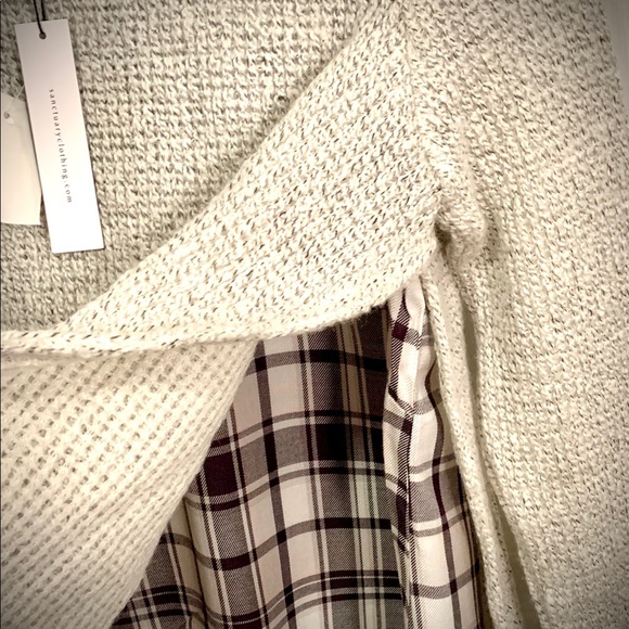 *HOST PICK* NWT Sanctuary Sweater with Plaid Shirt - Picture 3 of 5